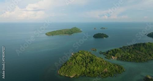 Aerial view of Eleven Island or Once Islas in Zamboanga, Philippines.