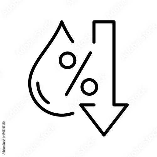 Air Humidity Low icon stock illustration	
