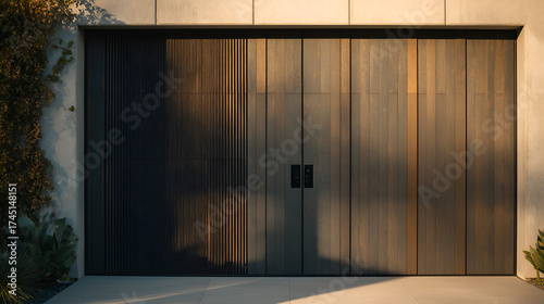 Contemporary minimalistic garages with sleek gates. Clean design, modern aesthetics, and functional architecture.