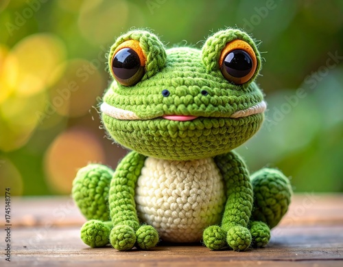 Mini Collectible Amigurumi Frog Toy – Handmade Crochet Plush