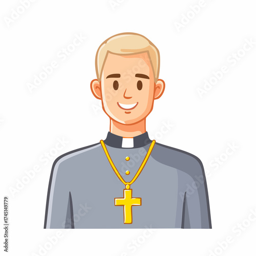 Clergy man with golden cross necklace