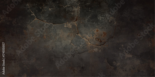 Dark brown grunge wood texture with a rough surface and vintage aged pattern for a dirty antique backdrop. 