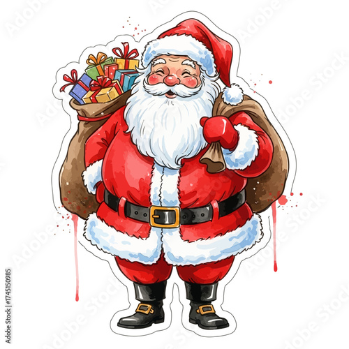 santa claus with gifts chirtmas feel