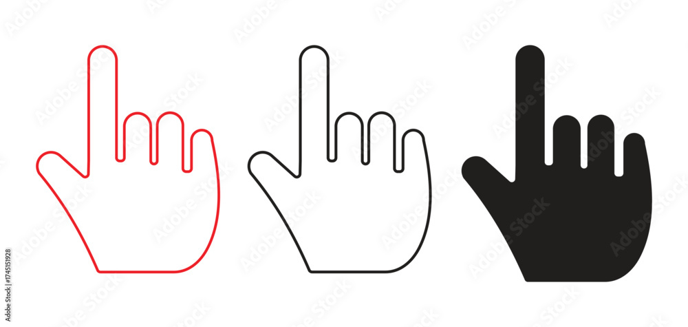 Fototapeta premium Hand icon set. click icon vector. hand click. pointer