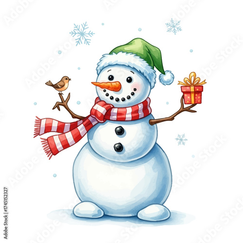 snowman with red hat