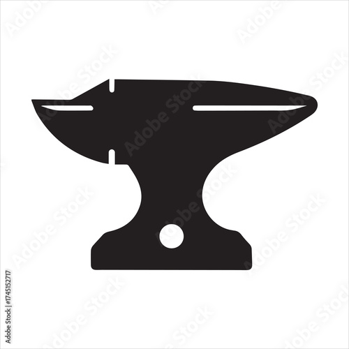 Silhouette of an anvil tool on transparent background