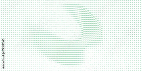 Refreshing mint green halftone pattern with an abstract curve, ideal for modern digital art and stylish web backgrounds. A clean abstract design.