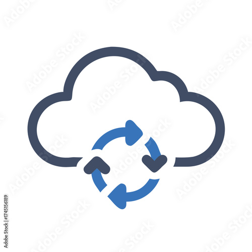Cloud sync icon representing data synchronization and update