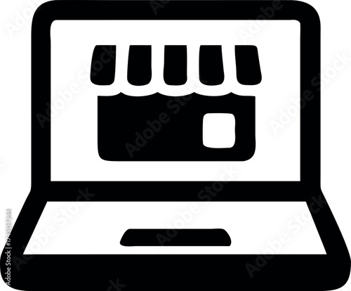 Laptop screen showing online shop homepage promoting eco shopping Vector illustration