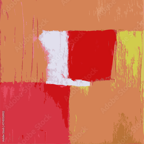Illustration Vecteur Art Abstrait Contemporain Moderne Peinture Tableau Géométrique Multicolore Plan Architecture Carte Expression