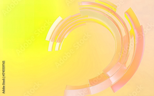 Abstract Yellow Background with Circular Geometric Shapes for Modern Design and Presentation