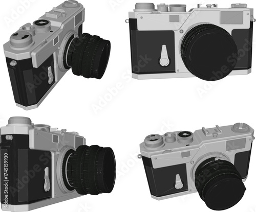 vintage retro classic manual camera design vector illustration sketch