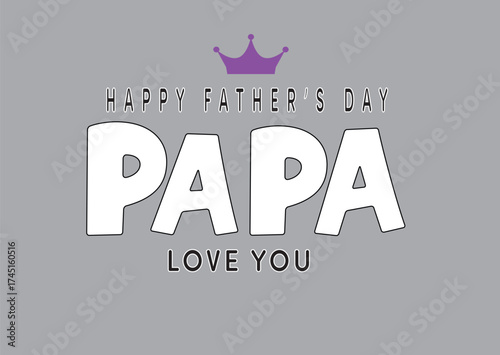 Father's Day poster or banner template with mustache and necktie on gray background.Greetings and presents for Father's Day in flat lay styling.Promotion and shopping template for love dad