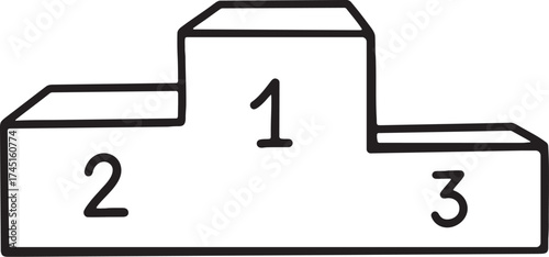 Winners Podium Vector Icon.
