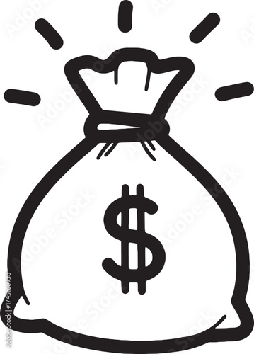 Money Bag Vector Icon.