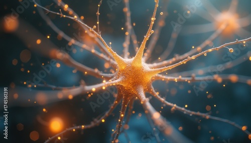 Wallpaper Mural Digital rendering of a neuron in microscopic view Torontodigital.ca