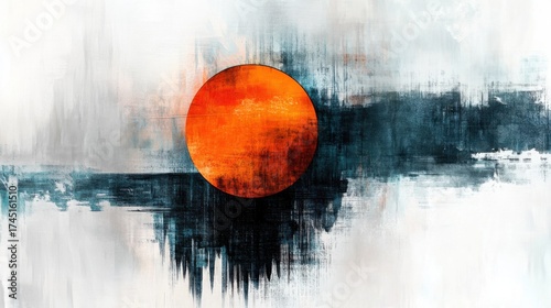 Wallpaper Mural Abstract painting with circular brushstrokes in serene studio Torontodigital.ca