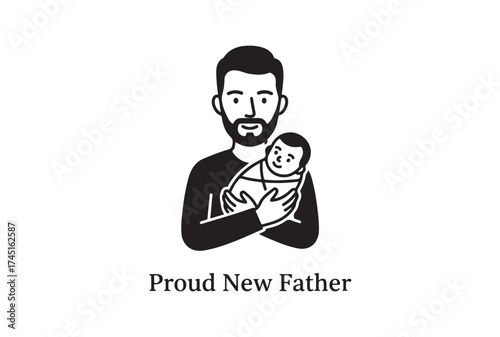 Vector image of a father icon. Suitable for maternity use.