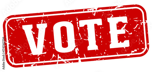 vote rectangular sign. vote stamp