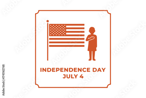 Independence Day, flag, child icon - Vector on a white background