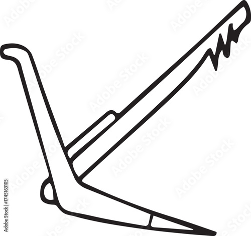 Vector line art of traditional farming with bull and plow in rural Bangladesh. EPS-ready for agriculture, heritage, and village life themes. Clean, editable design.