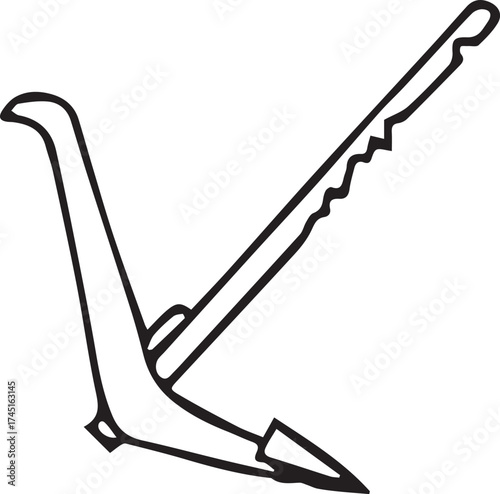Vector line art of traditional farming with bull and plow in rural Bangladesh. EPS-ready for agriculture, heritage, and village life themes. Clean, editable design.