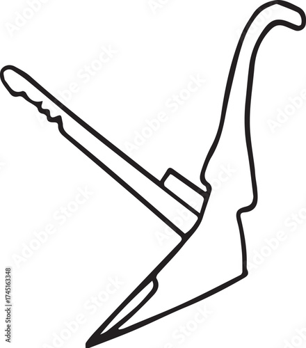 Vector line art of traditional farming with bull and plow in rural Bangladesh. EPS-ready for agriculture, heritage, and village life themes. Clean, editable design.