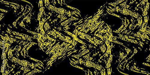 Yellow black brush stroke pattern car sticker, abstract banner, sporty lines, yellow black color combination, brush stroke pattern, grunge motorsport design.