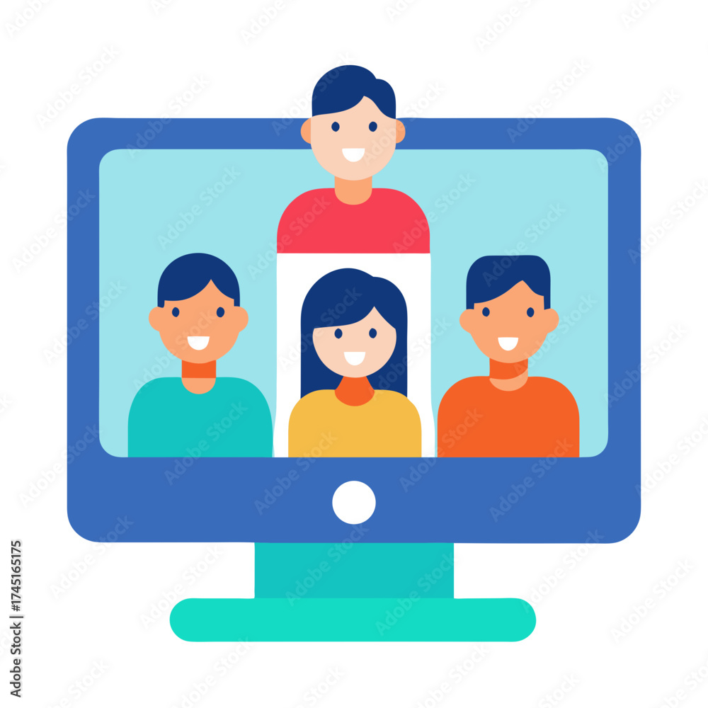 Fototapeta premium team Video Call Screen 