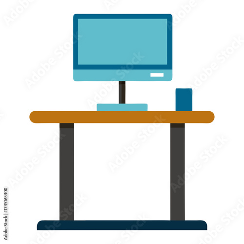 computer monitor with a table