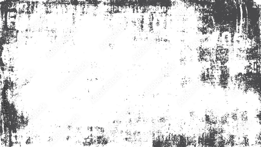 Grunge brush strokes texture with abstract rough black and white pattern. Black and white distressed texture with rough pin dots grunge overlay. 