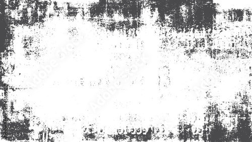 Rough grunge vector texture with brush stroke and paint splatter effect. Distressed rough black texture with grunge brush marks and grain overlay. 