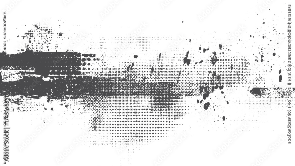 Naklejka premium Rough black and white grunge texture with distressed overlay background. Abstract rough texture vector with black and white grunge surface effect. 
