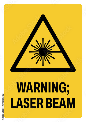 warning safety signs v3 uppercase text_warning ; laser beam_portrait size a4/a3/a2/a1	 
