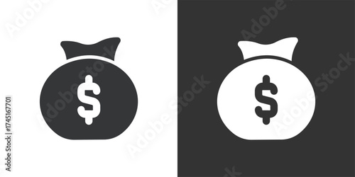 Money Bag Icon. Solid glyph series icon