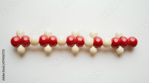 Wallpaper Mural Molecular model with red and off-white spheres on white background Torontodigital.ca