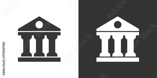 Bank Icon. Solid glyph series icon
