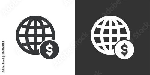 Global Finance Icon. Solid glyph series icon