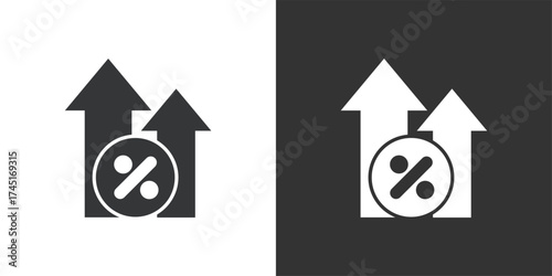Tax Increase Icon. Solid glyph series icon