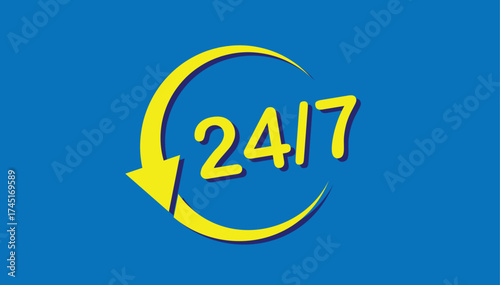 24 7 service icons vector eps10.