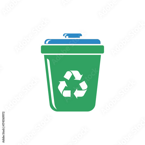 Vibrant green recycling bin emphasizing environmental responsibility and waste reduction awareness