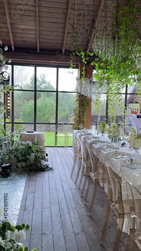 Sparkling Wedding Backdrop With Lush Floral Arrangement Video