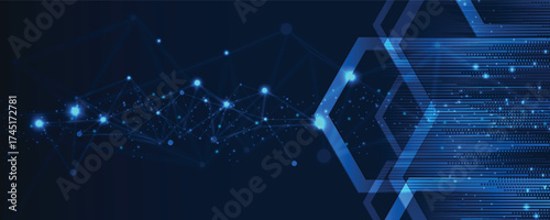 Abstract circuit technology dynamic digital matrix with floating binary code elements background