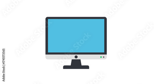Minimalist computer screen illustration for graphic design projects and presentations