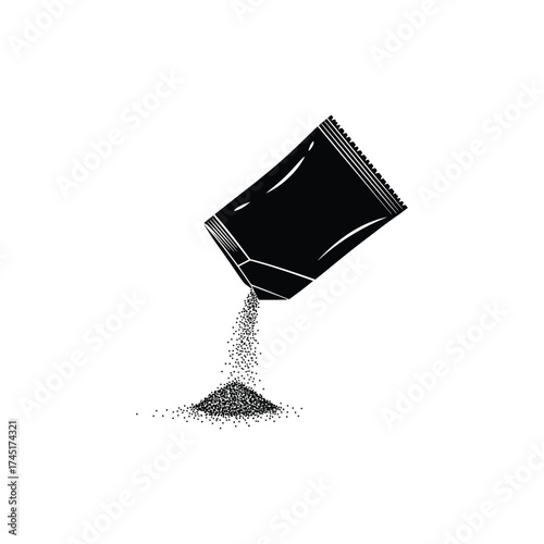 Sachet pouring sugar, a simple vector illustration for the sweetener concept, a design element for packaging and advertising