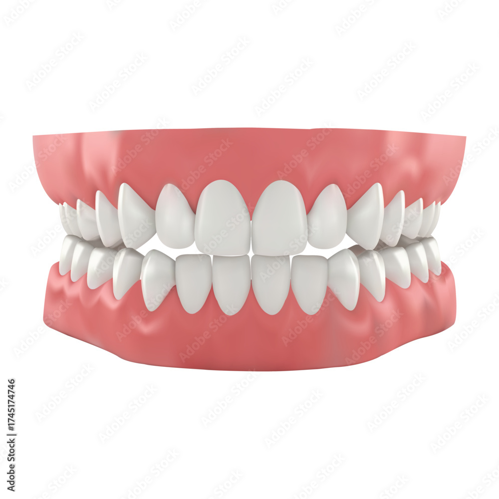 Fototapeta premium Dental teeth model illustration with realistic orthodontic structure and professional oral care anatomy design