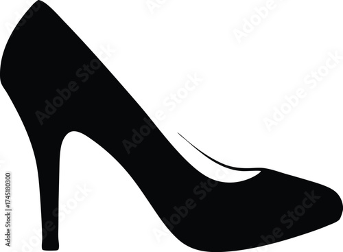 high heel silhouette vector, luxury footwear illustration