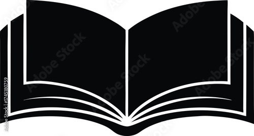 open book icon vector, study book illustration