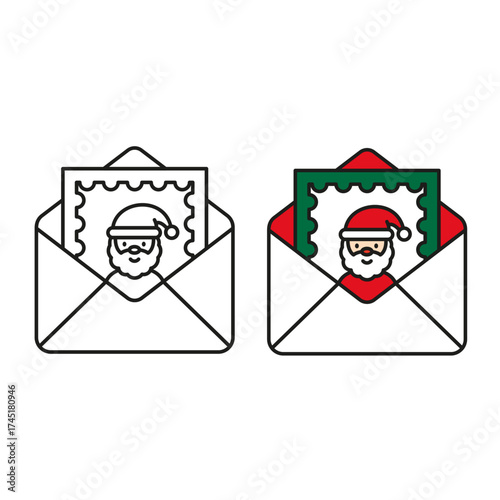 Christmas Email Message Bold Line Flat Icon