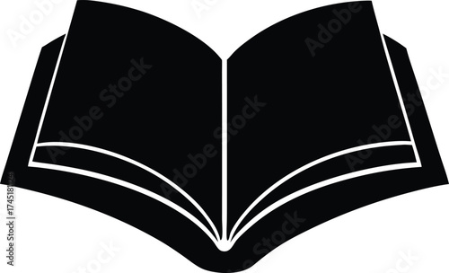 open book icon, library symbol